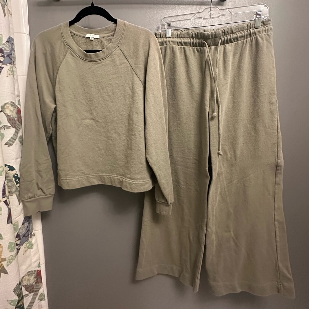z supply size medium sweat set olive green